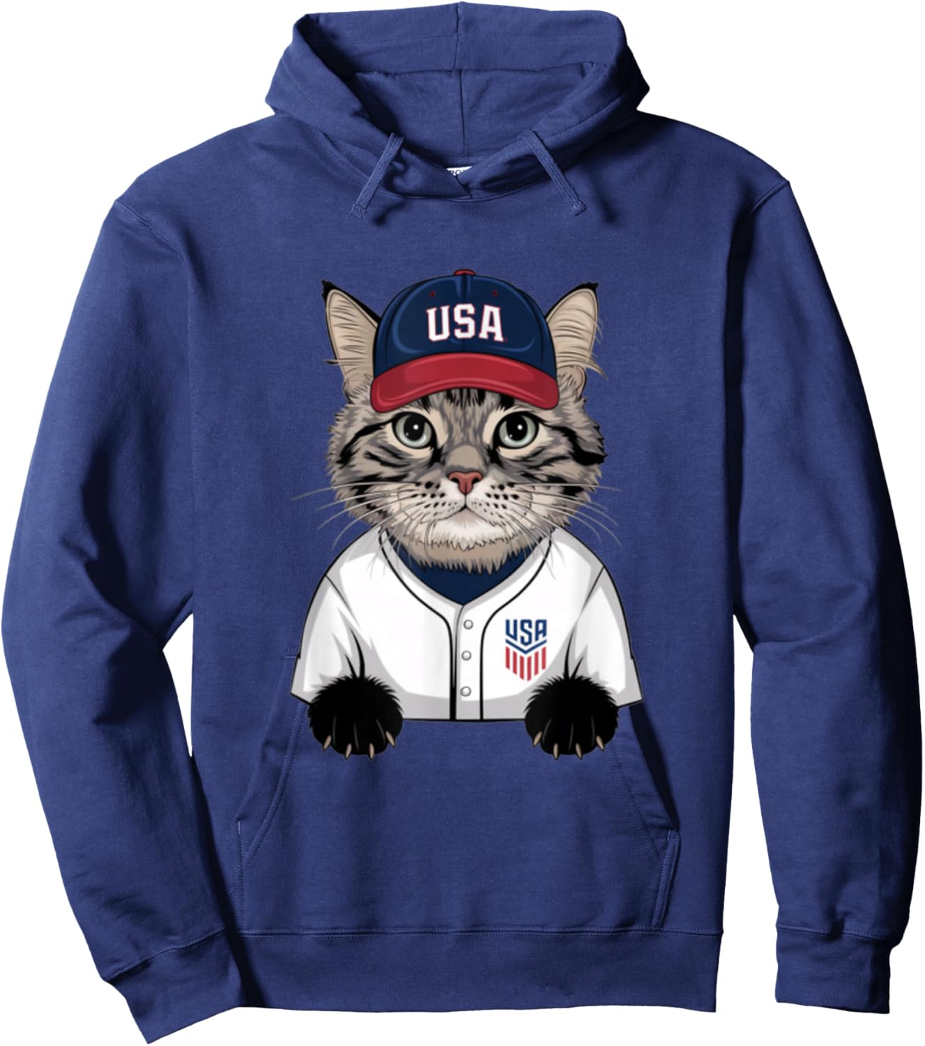 Baseball Cat Baseball Player Baseball Meme Hoodie - Hoodie | Navy