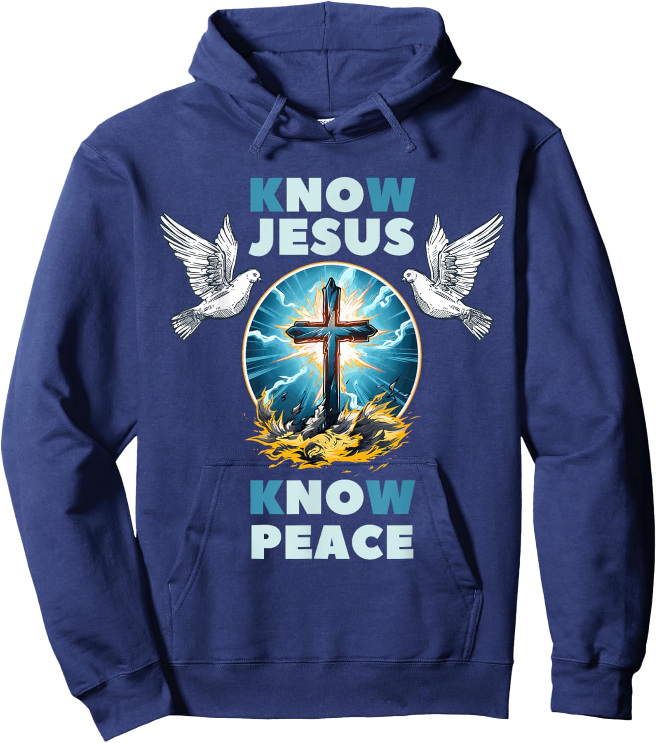No Jesus No Peace Spiritually Focused Christianity Hoodie - Hoodie | Navy