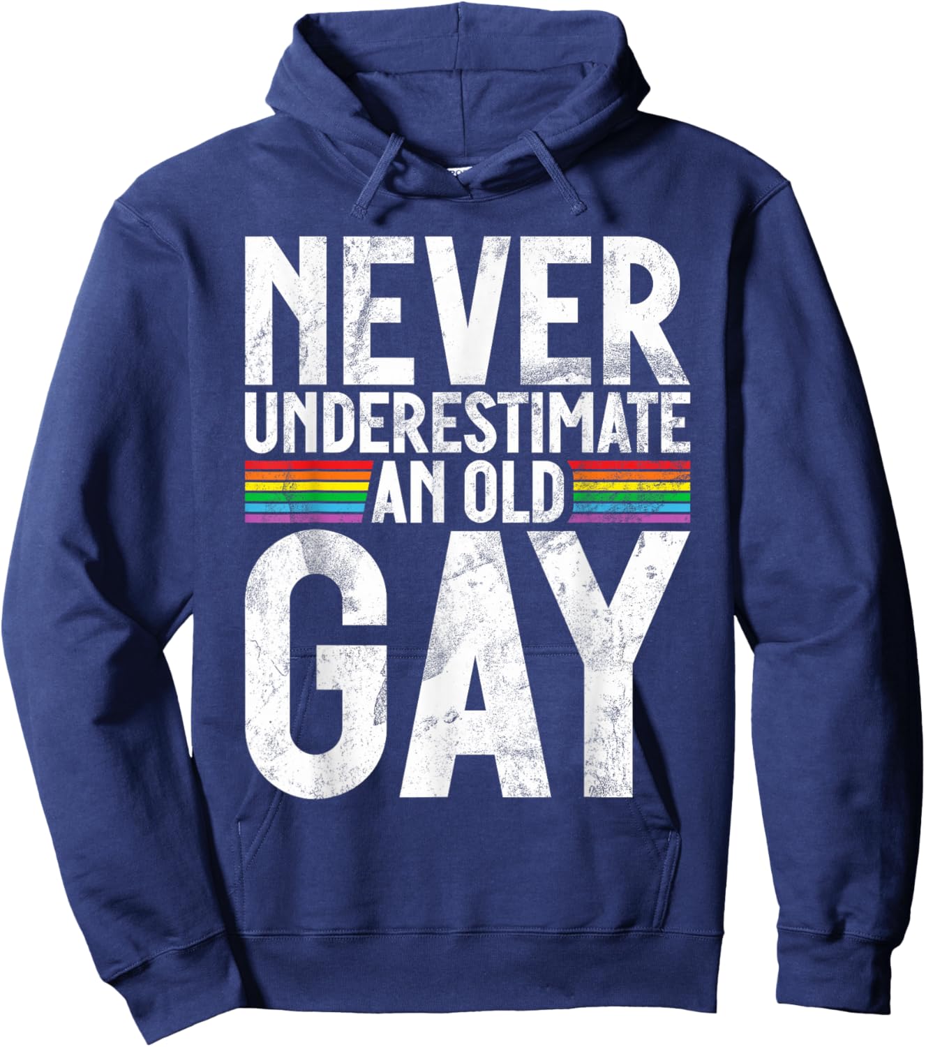 Never underestimate an old Gay Hoodie - Hoodie | Navy