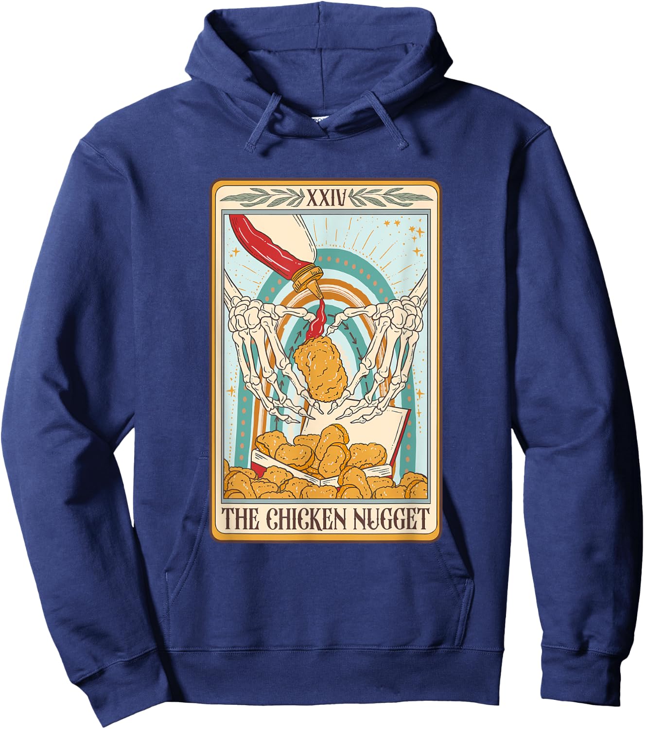 The Chicken Nugget Tarot Card Chicken Nugget Lover Mystical Hoodie - Hoodie | Navy