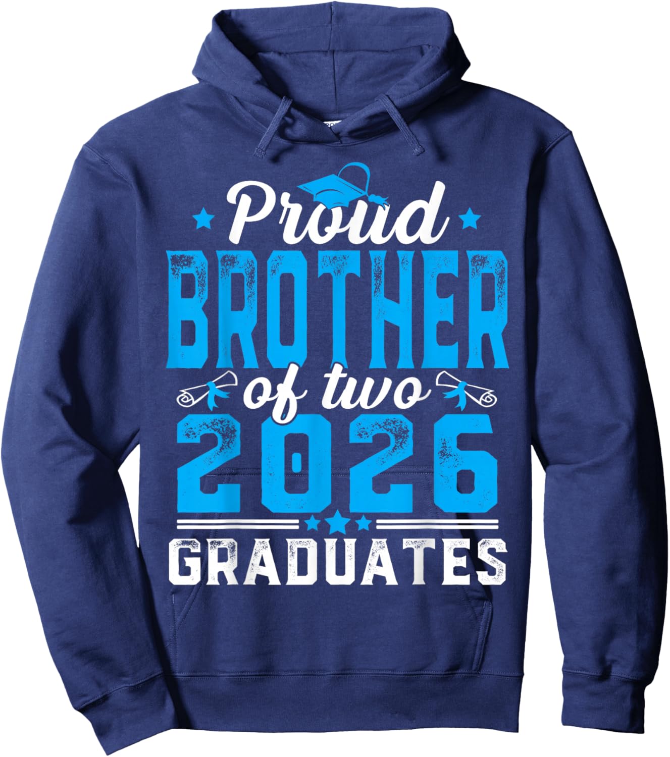 Proud Brother of Two 2026 Graduates Twins Graduation Hoodie - Hoodie | Navy