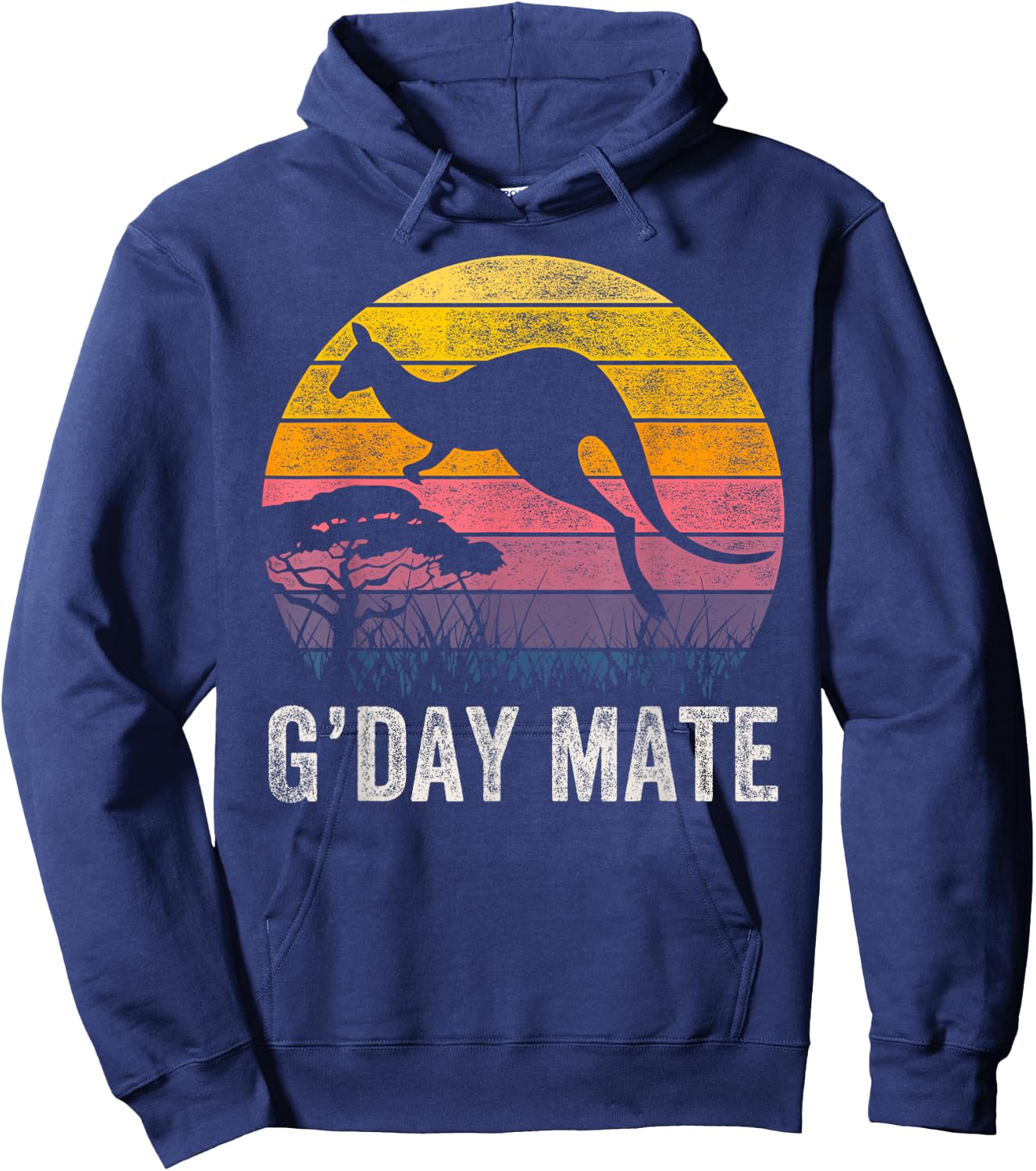 Australia G'Day Mate Shirt Funny Kangaroo Australian Symbol Hoodie - Hoodie | Navy