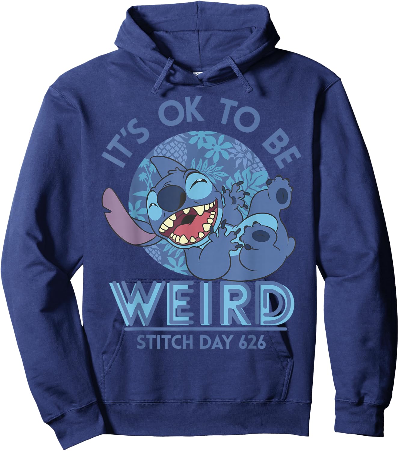 Disney Lilo & Stitch 626 Stitch Day It's OK To Be Weird Short Sleeve Hoodie - Hoodie | Navy
