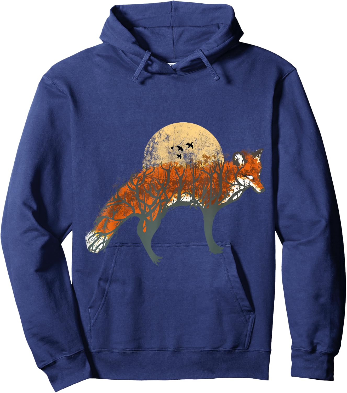 Fox Beautiful Animal Fall Tree Forest Vintage Fox Lover Hoodie - Hoodie | Navy