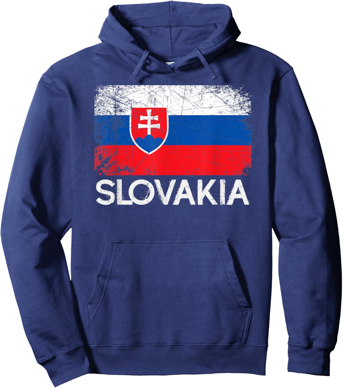 Slovak Flag | Vintage Made In Slovakia Gift Hoodie - Hoodie | Navy