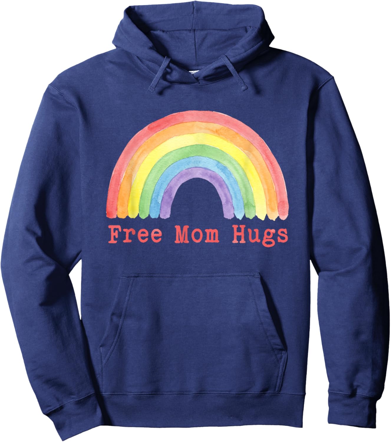 Free Mom Hugs Pride Month Rainbow Gay Lesbian LGBTQ Ally Mom Hoodie - Hoodie | Navy
