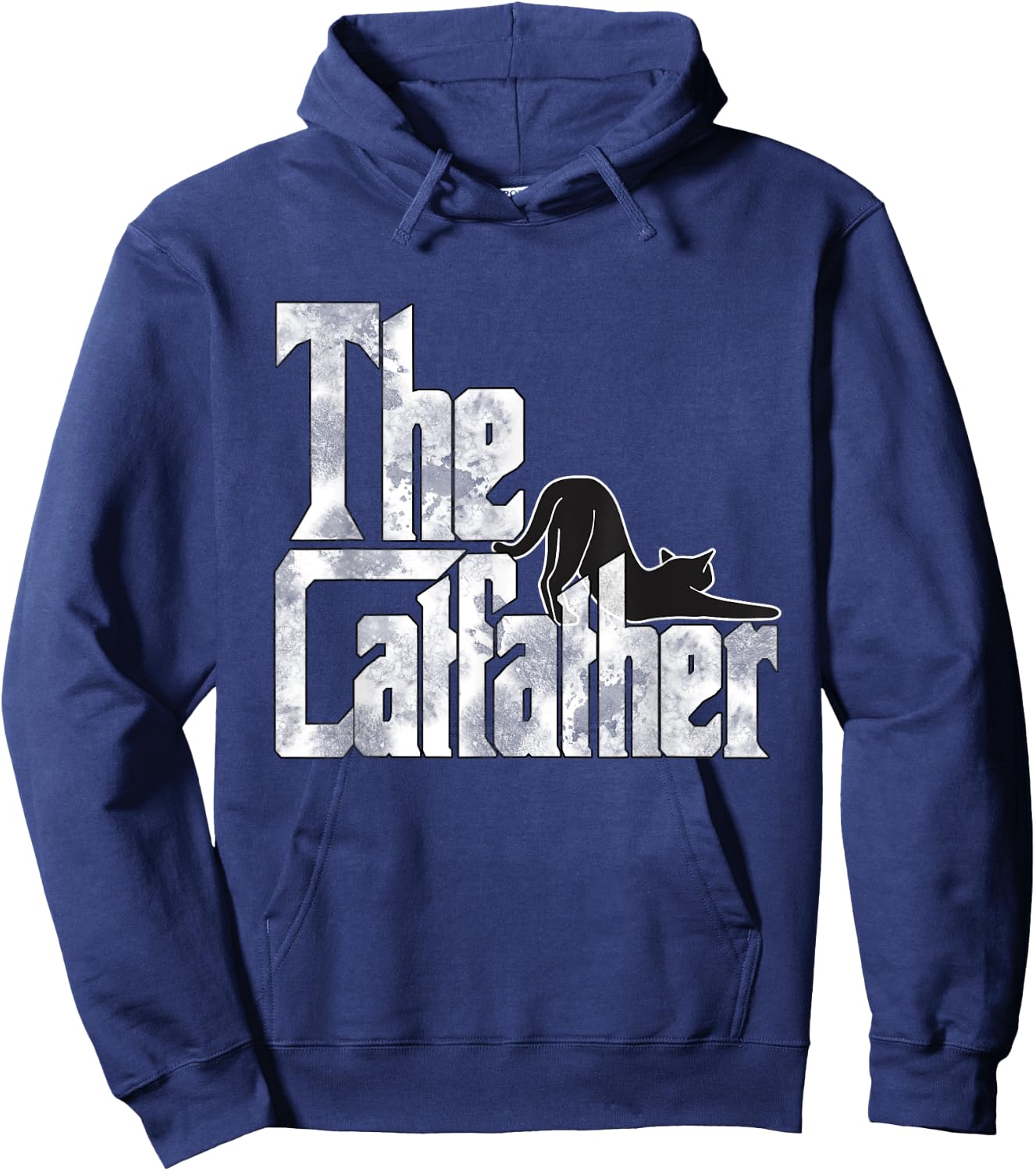 The Catfather Black Cat Father Mafia Whiskers Male Daddy Hoodie - Hoodie | Navy