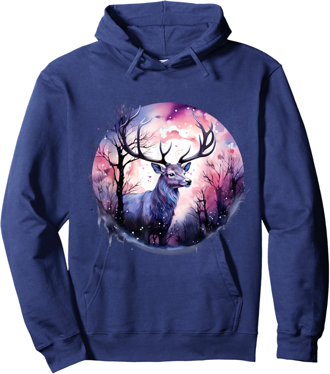 Deer Nature Wildlife Animal Art Artwork Animal Lovers Forest Hoodie - Hoodie | Navy