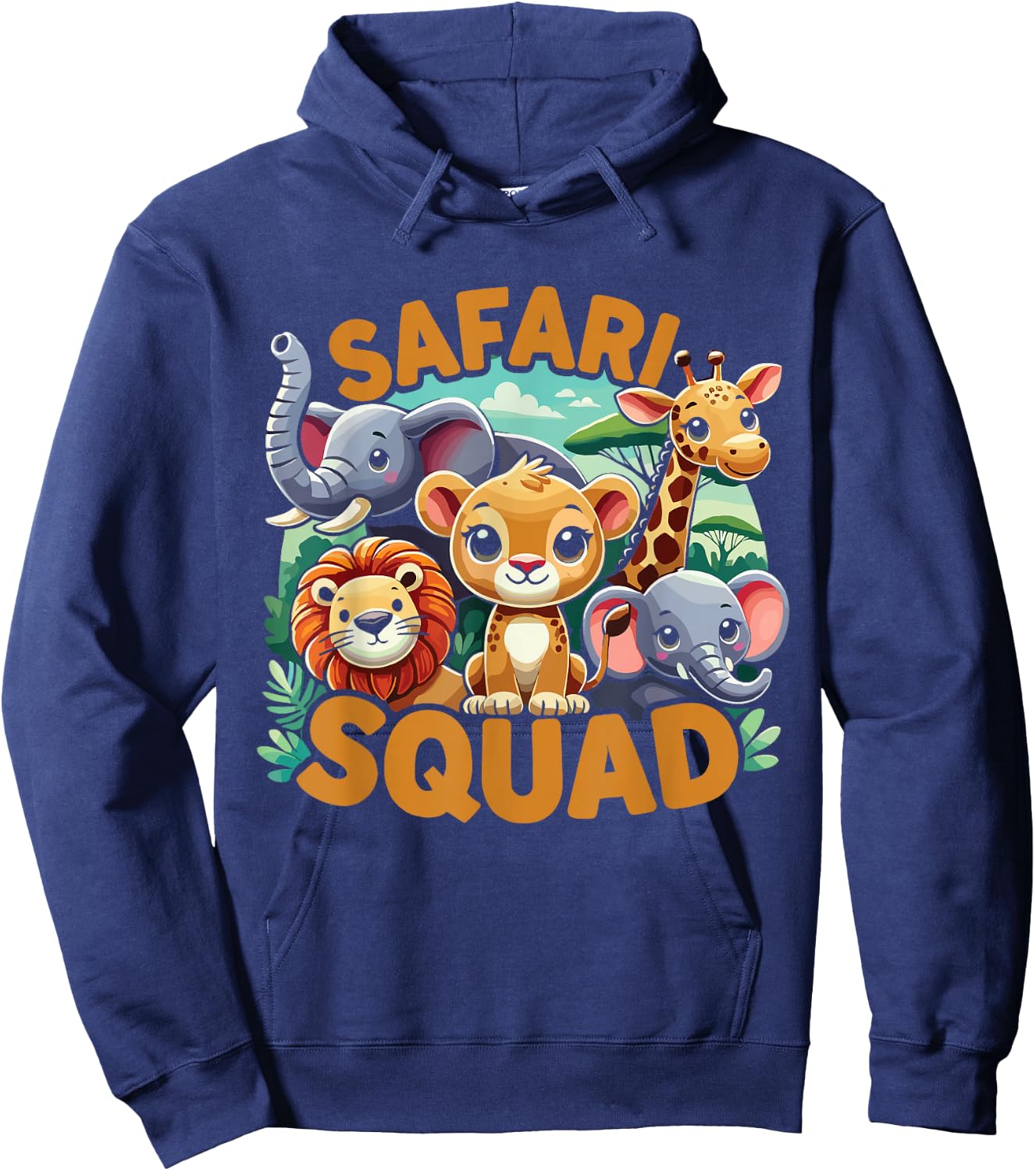 Safari Squad Animals Wildlife Africa Hoodie - Hoodie | Navy