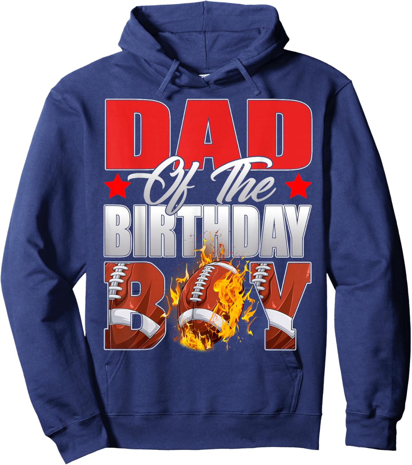 Dad Of The Birthday Boy Football Bday Celebration Hoodie - Hoodie | Navy