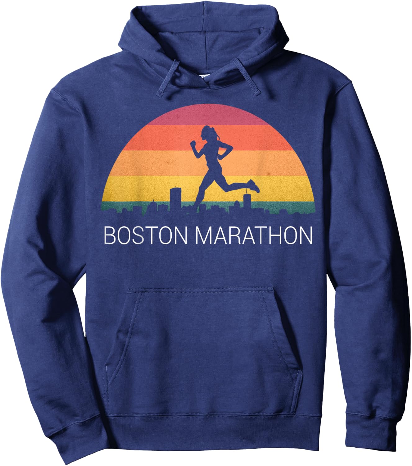 Boston 26.2 Miles 2021 Marathon Running Friend Support Gifts Hoodie - Hoodie | Navy