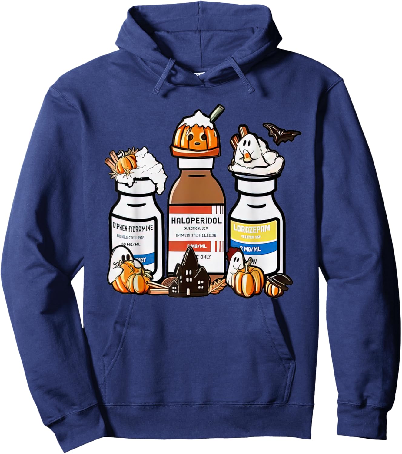 Diphenhydramine Haloperidol Lorazepam Halloween Hoodie - Hoodie | Navy