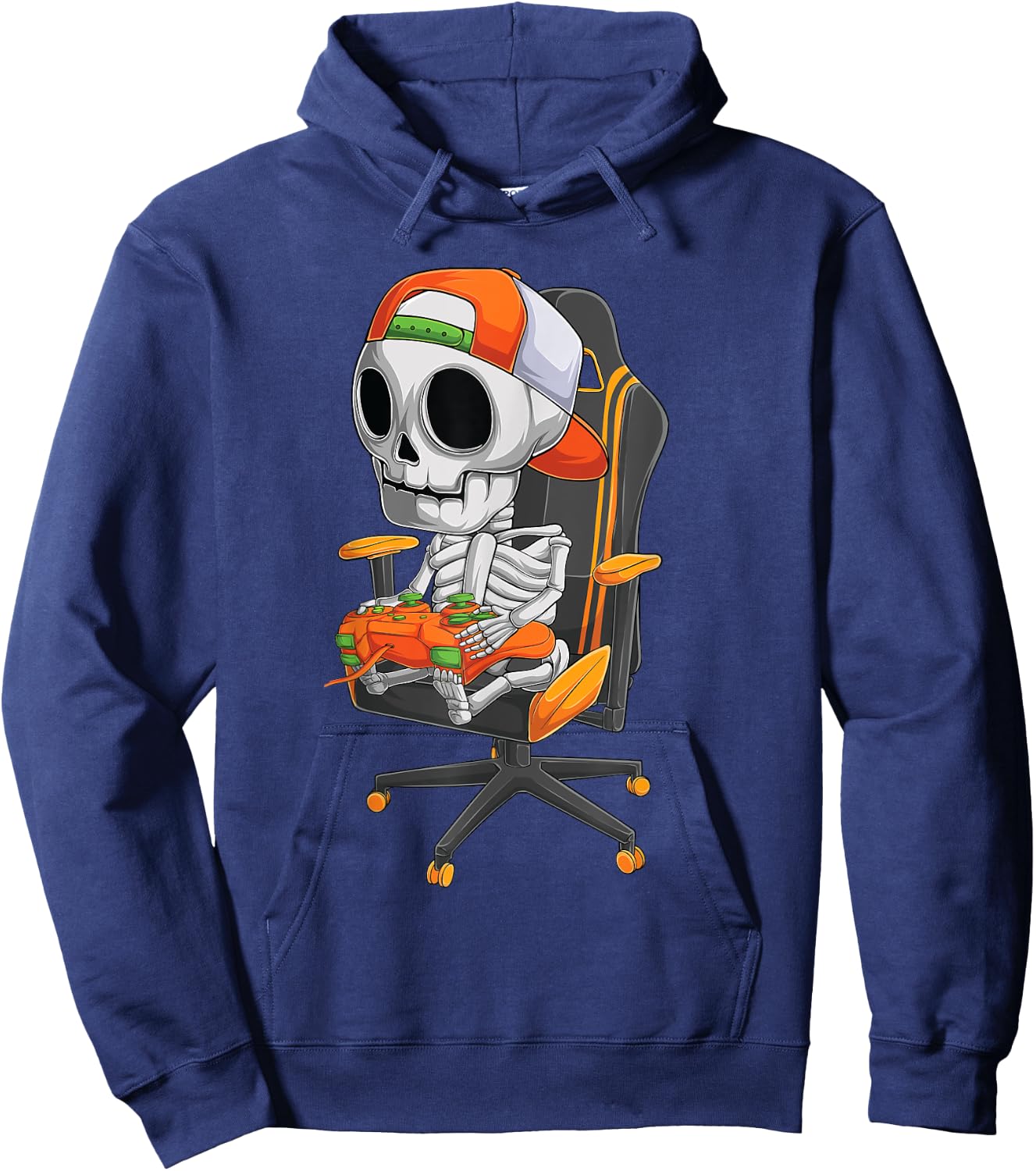 Halloween skeleton gamer video gaming boys men kids teens Hoodie - Hoodie | Navy