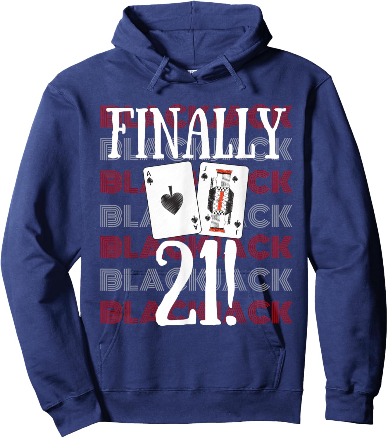 21st Birthday Las Vegas Casino Gambling Blackjack Hoodie - Hoodie | Navy