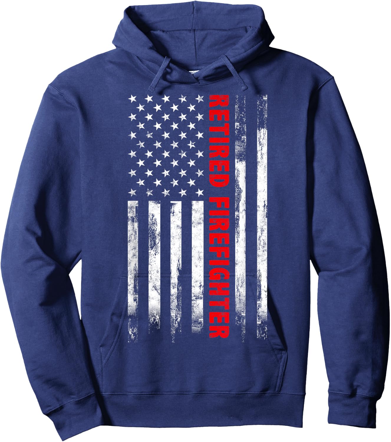 Retired Firefighter Thin Red line American flag Gift Fireman Hoodie - Hoodie | Navy