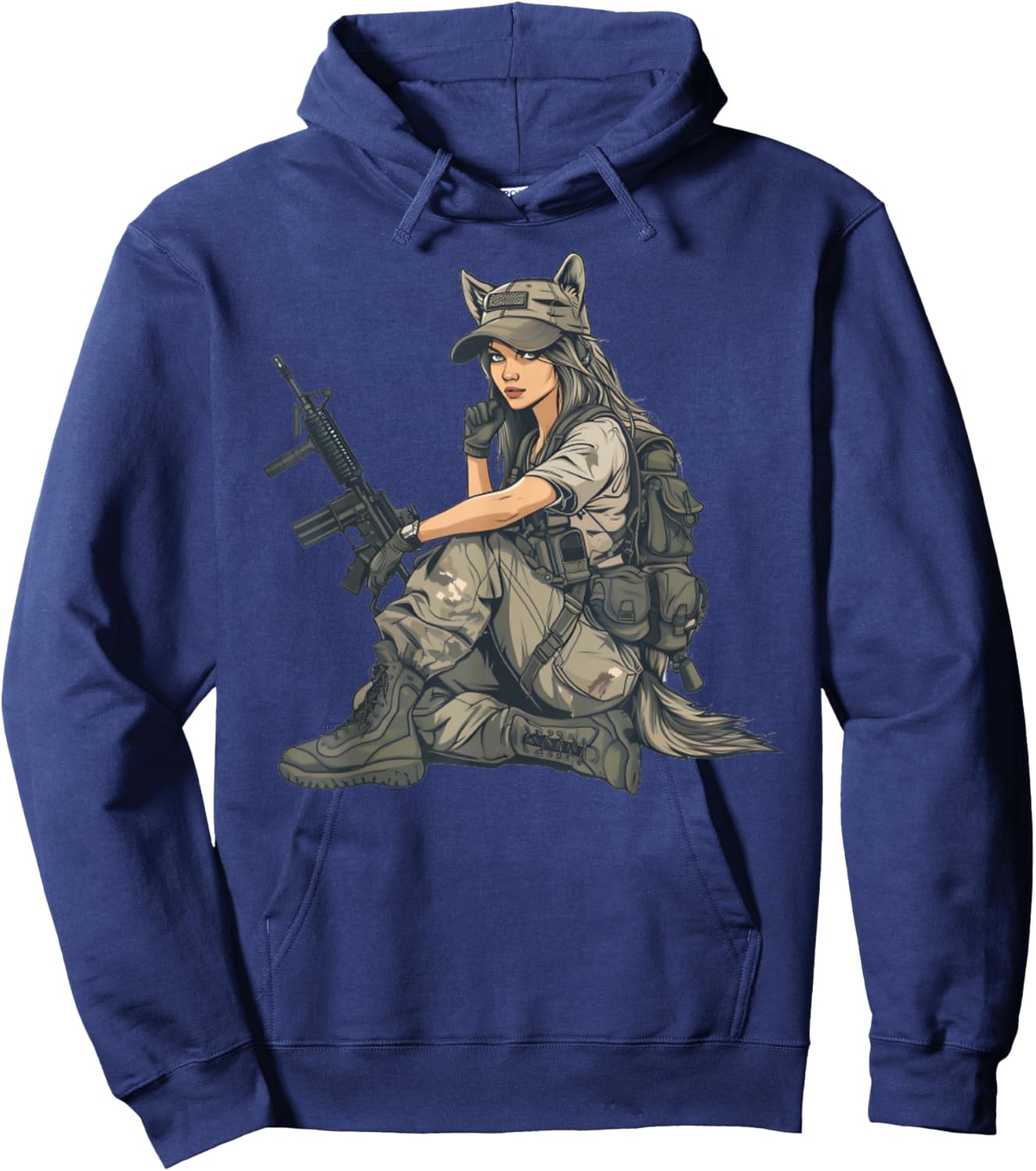 Army Wolf Girl - Wolf Sniper Hoodie - Hoodie | Navy