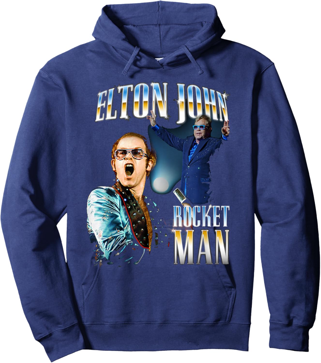 Official Elton John Photo Colage Hoodie - Hoodie | Navy