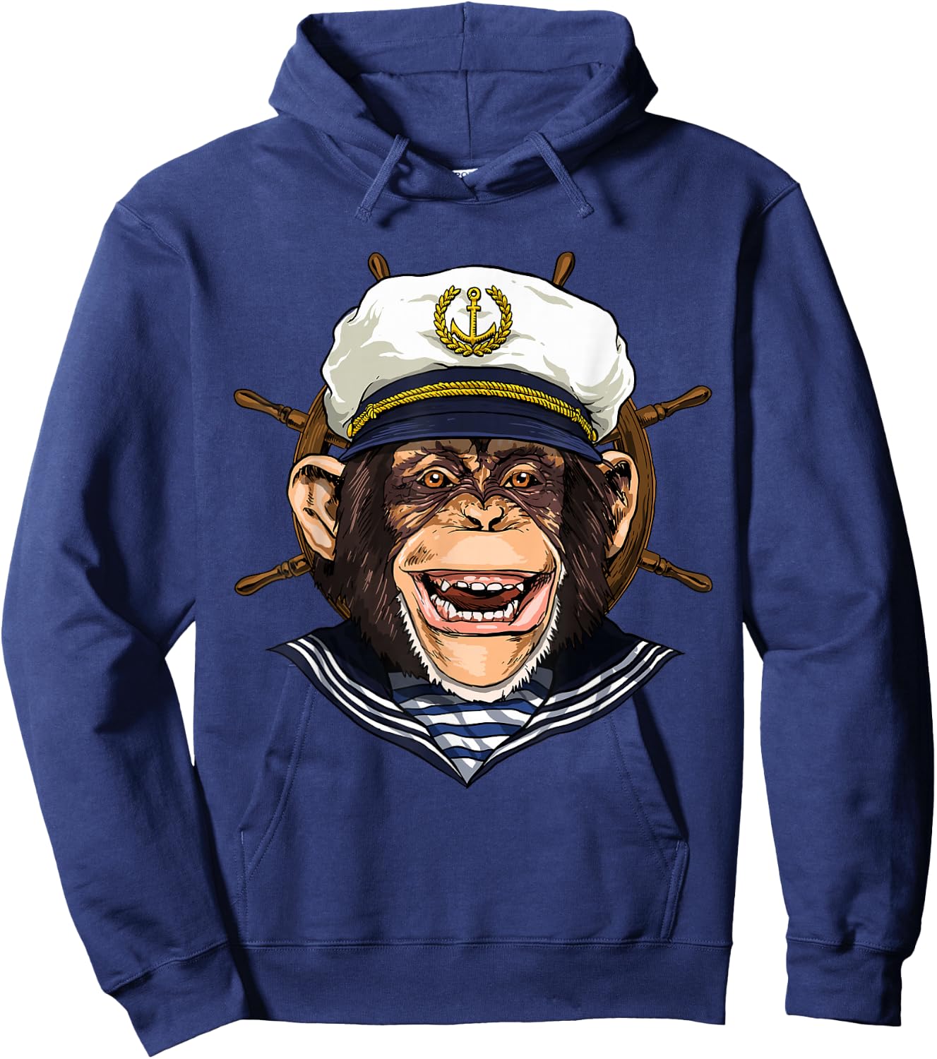 Boat Captain Monkey Boat Lover Owners Sailor Monkey Lover Hoodie - Hoodie | Navy