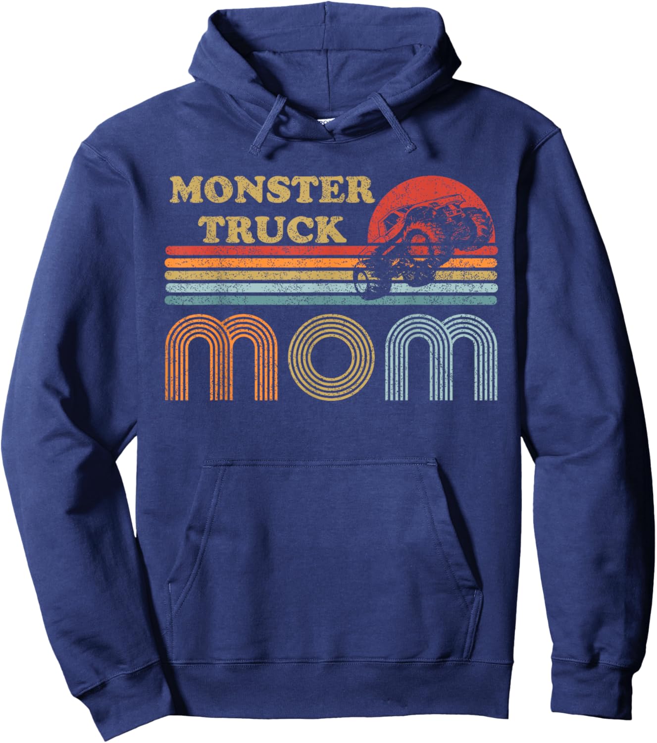 Monster Truck Mom Shirt Vintage Sunset Retro Horizon Lines Hoodie - Hoodie | Navy