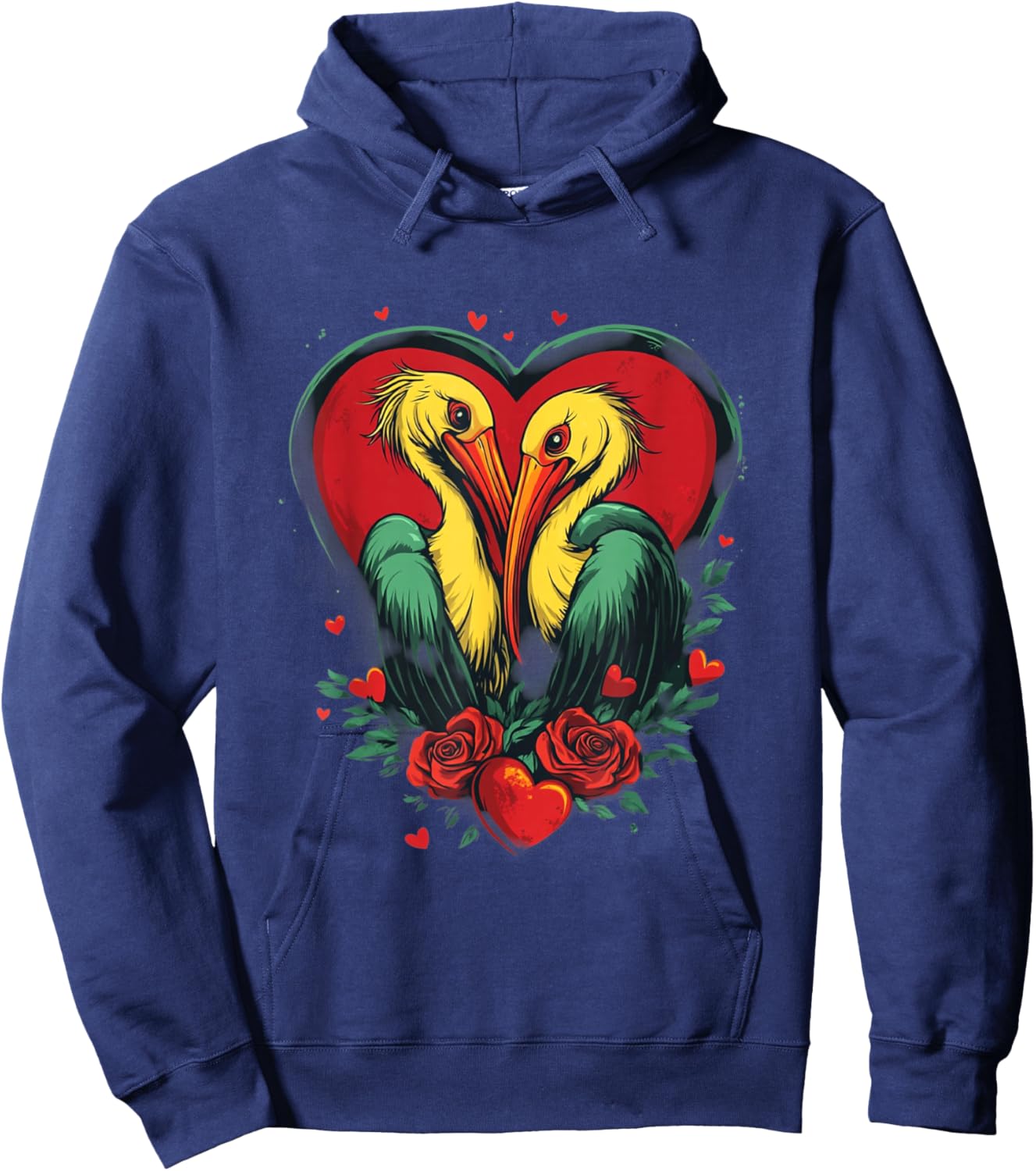 Goblincore Pelican Graphic for Valentines Day Men Women Hoodie - Hoodie | Navy