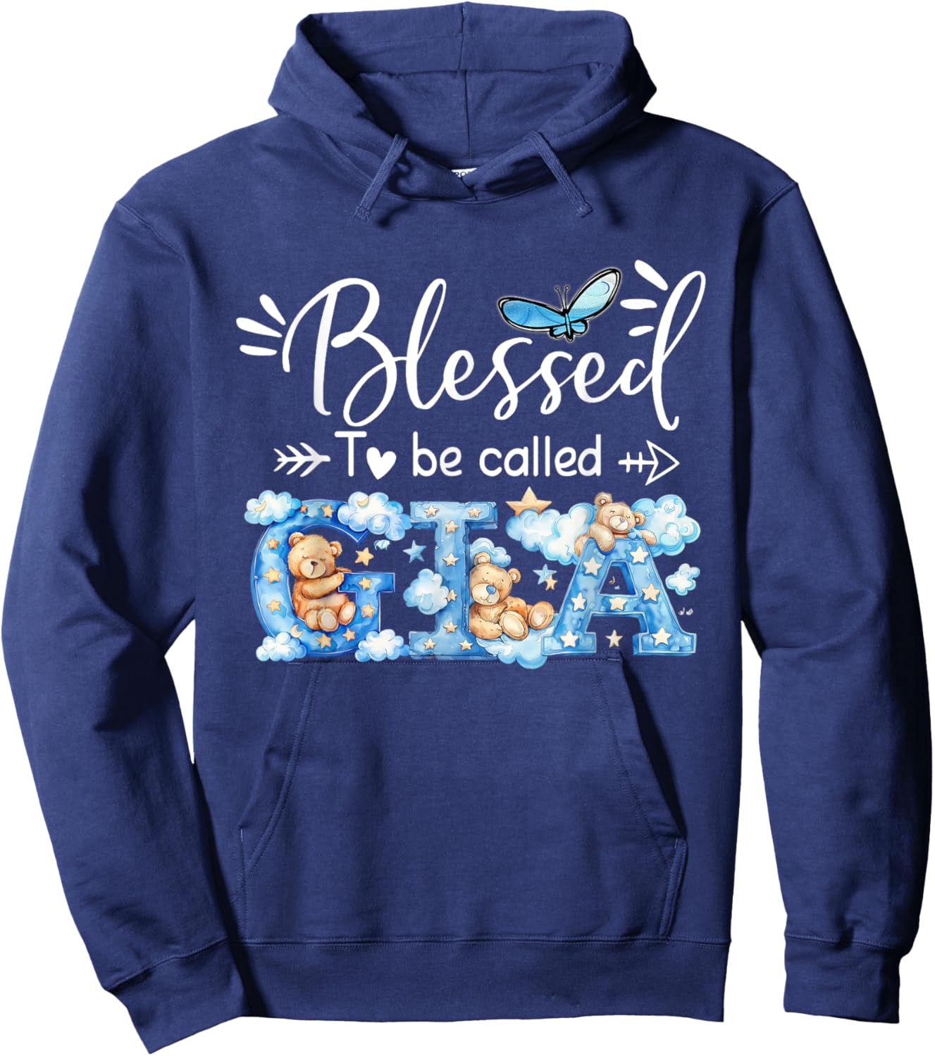 Blessed To Be Called Gia Cute Bear, Gift Hoodie - Hoodie | Navy