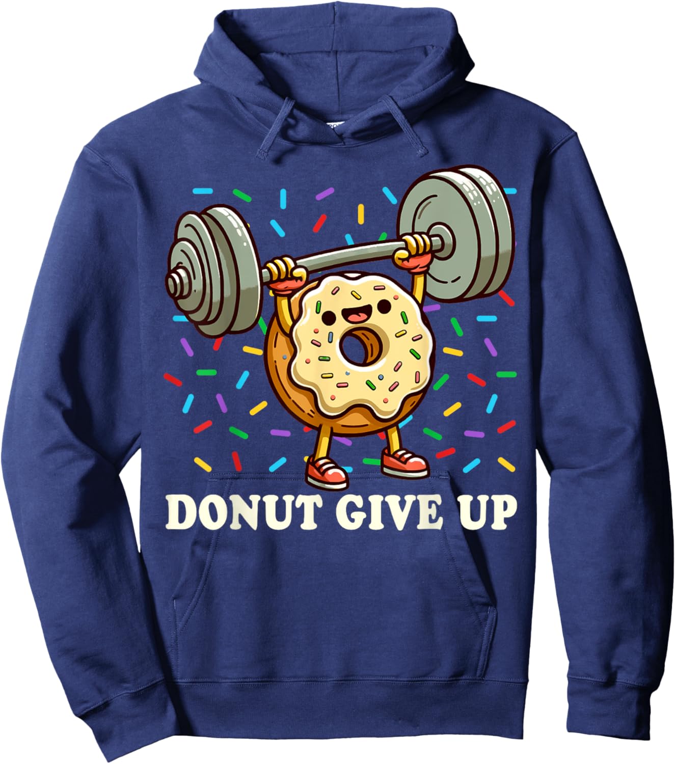 Weightlifting - Funny Fitness Workout Gym Donut Lover Hoodie - Hoodie | Navy