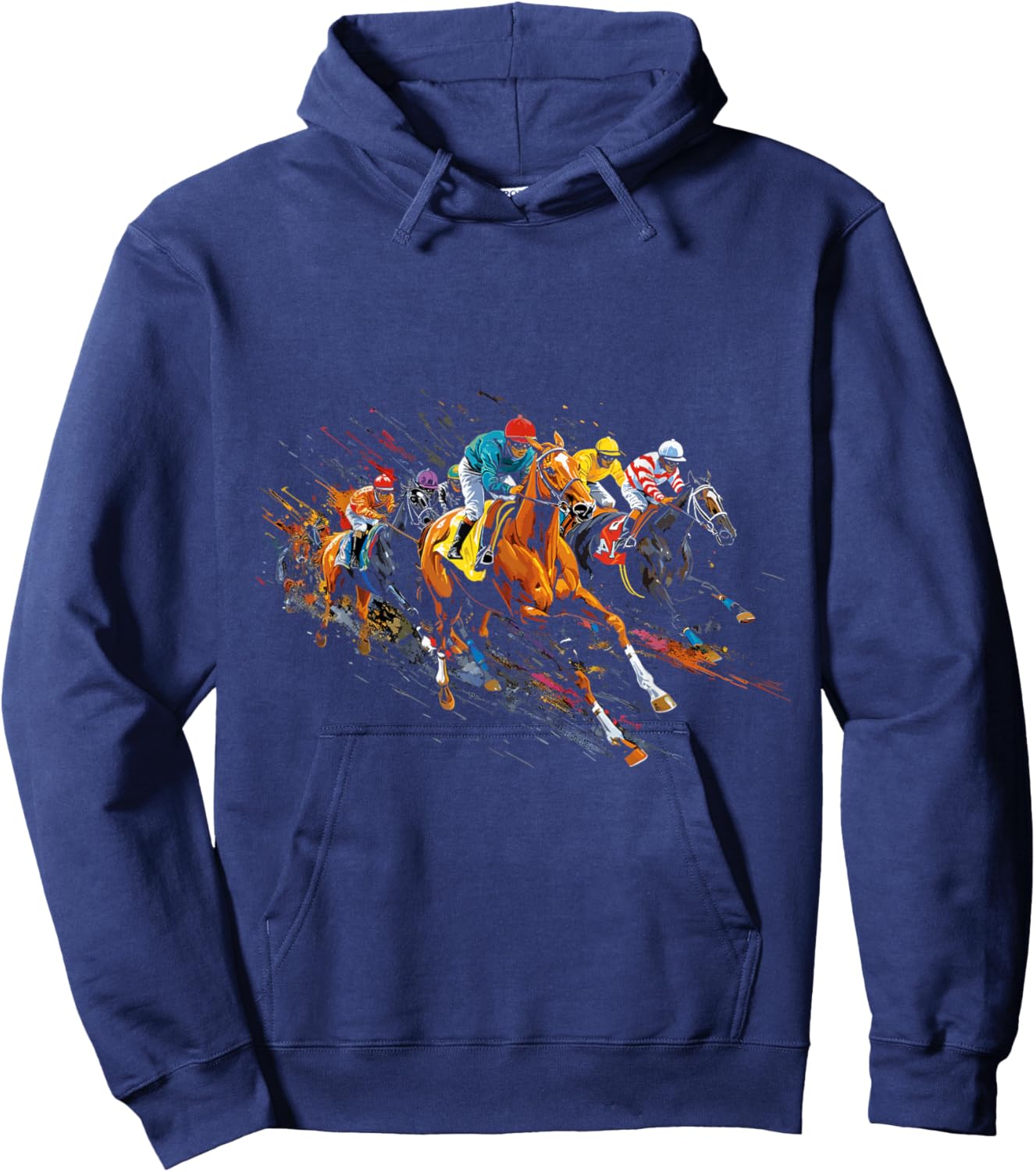 Funny Horse Racing Jockey Racer Derby Rider Race Track Hoodie - Hoodie | Navy