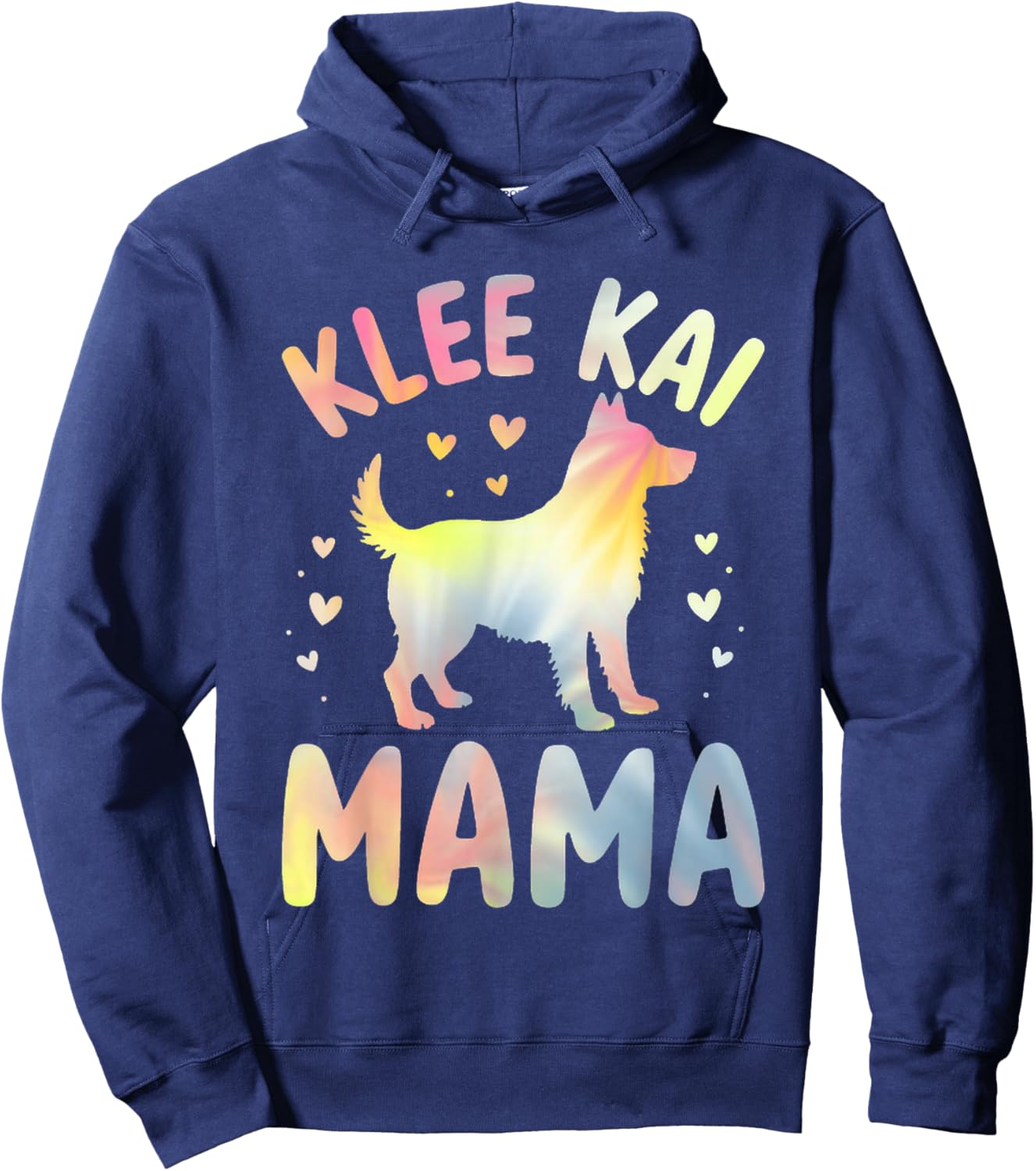 That says Klee Kai Mama - Dog Lover Pastel Design Hoodie - Hoodie | Navy