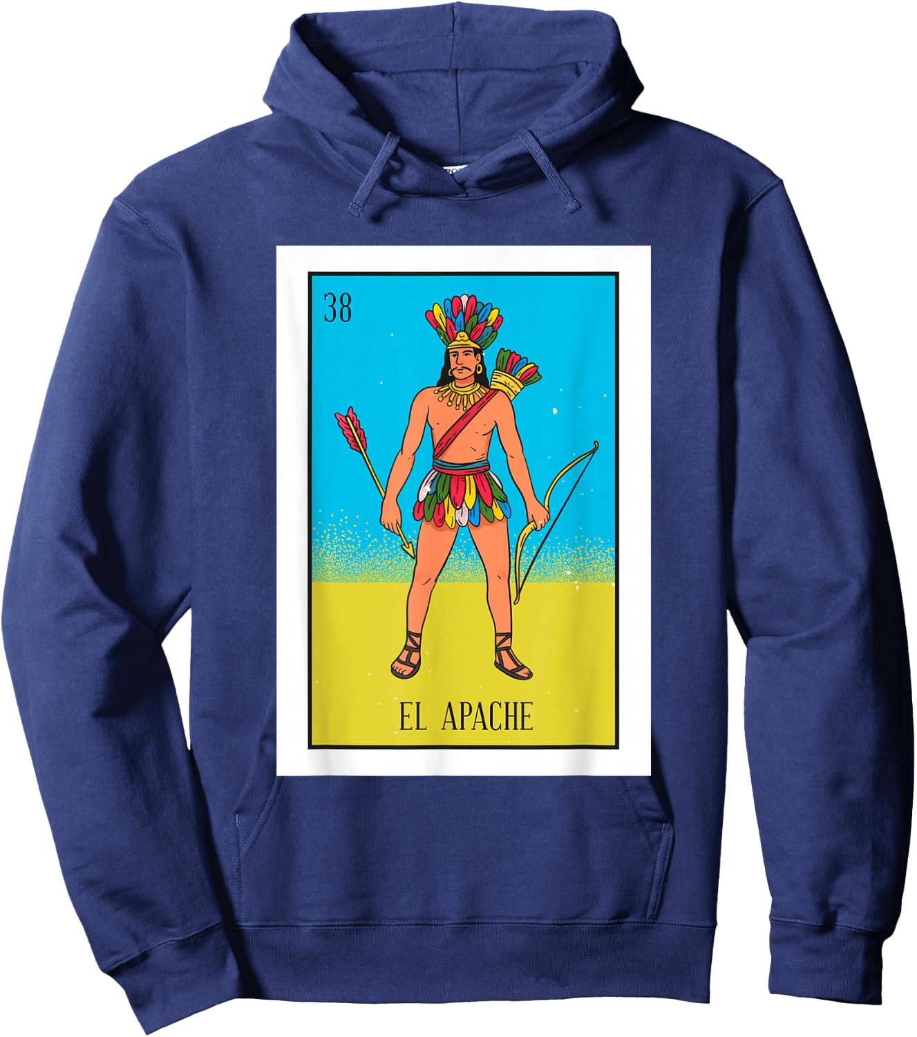 El Indio Lottery Gift The Indian Card Mexican Lottery Hoodie - Hoodie | Navy
