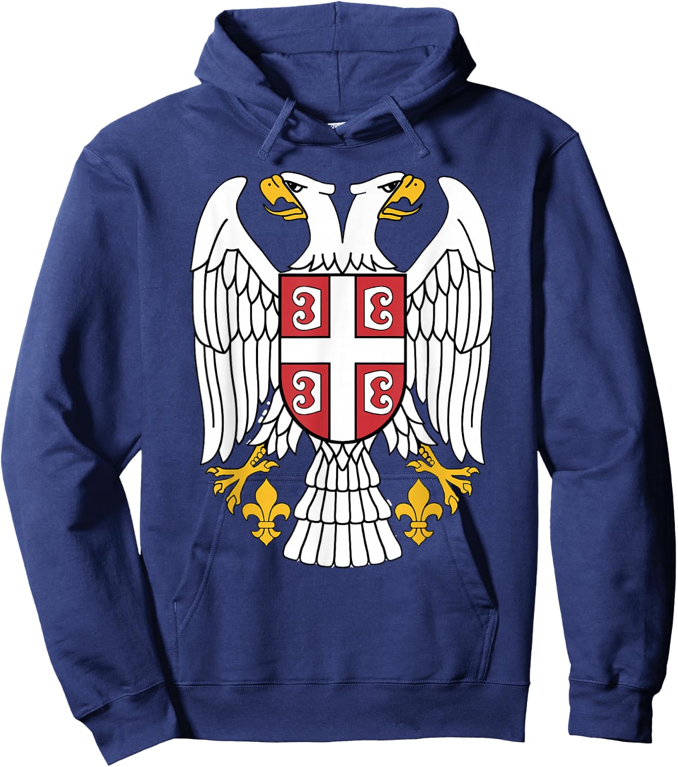 Serbian Eagle srpski Grb Emblem Serbia double-headed eagle Hoodie - Hoodie | Navy
