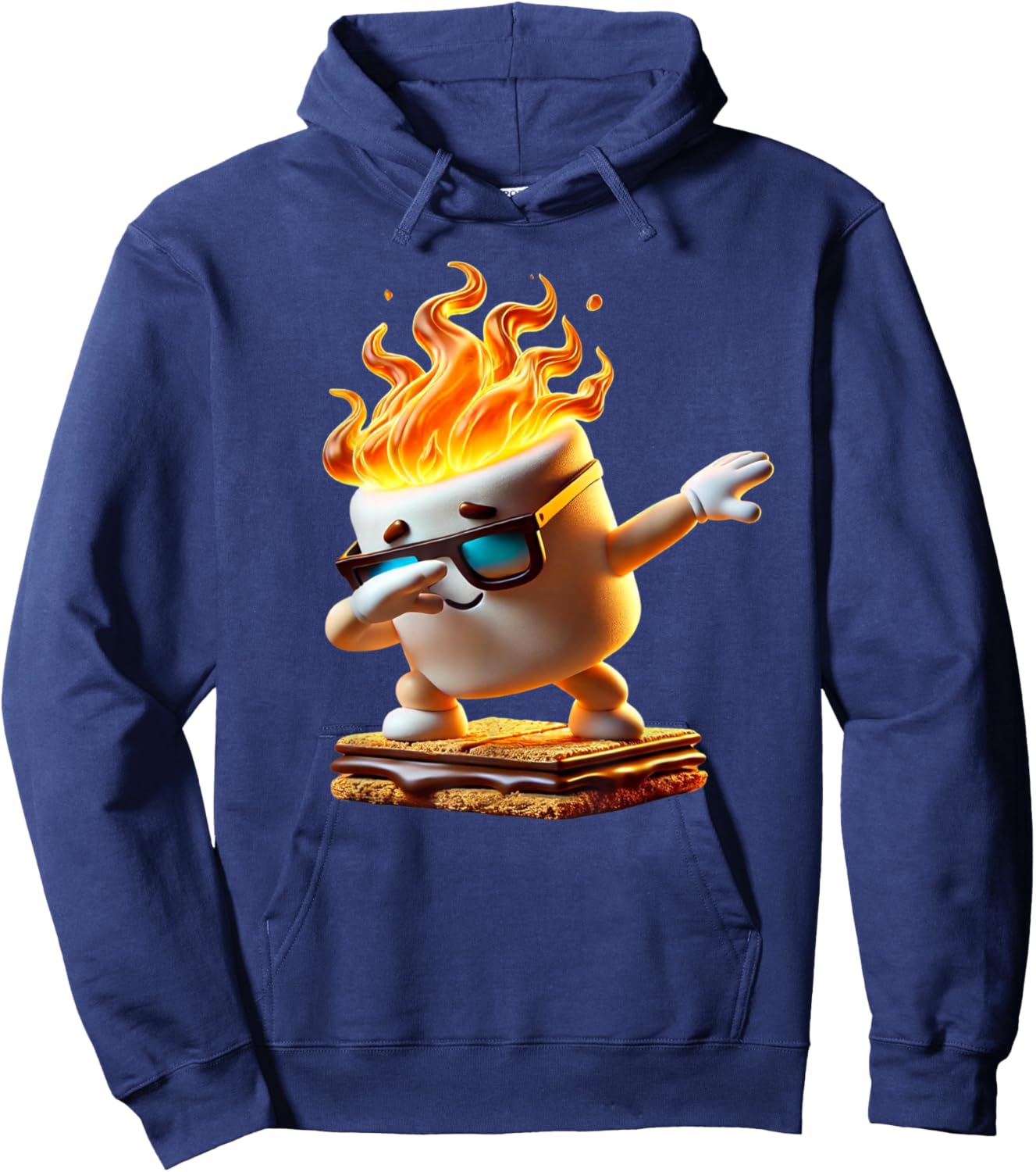 Dabbing Smore Marshmallow Cute Dab Dance Camping Camper Gift Hoodie - Hoodie | Navy