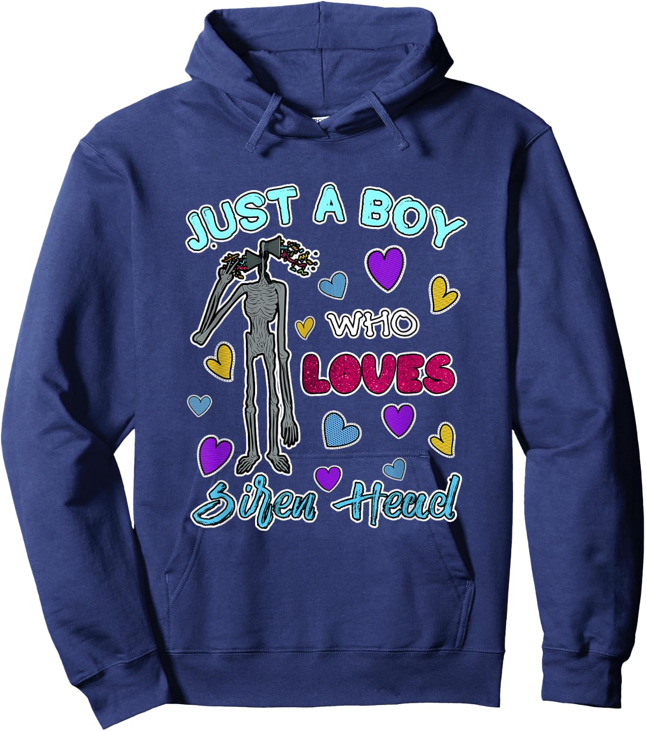 Cryptkins Just a Boy who Loves Siren Head Hoodie - Hoodie | Navy