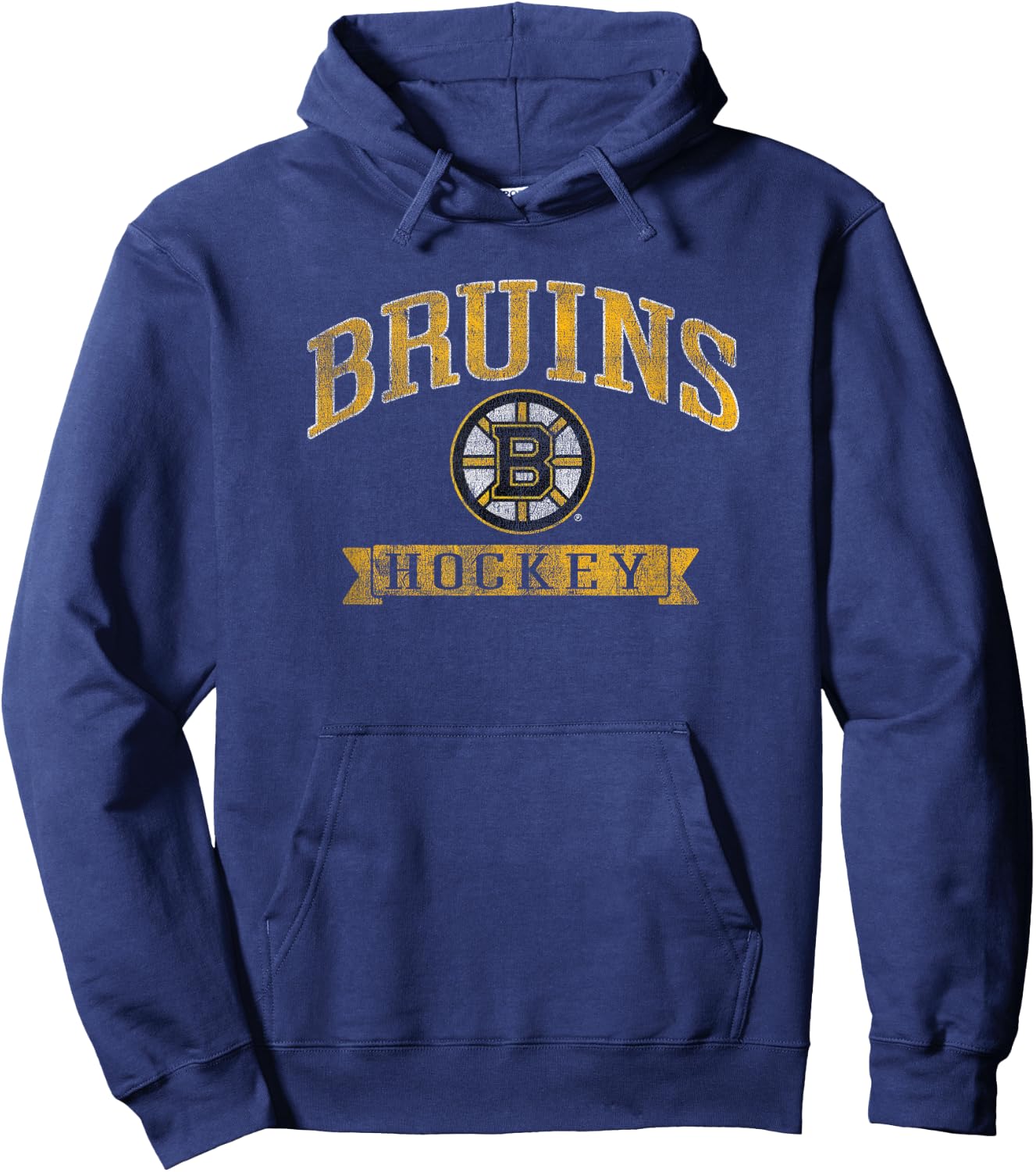 Boston Bruins Vintage Hockey Dark Heather Hoodie - Hoodie | Navy