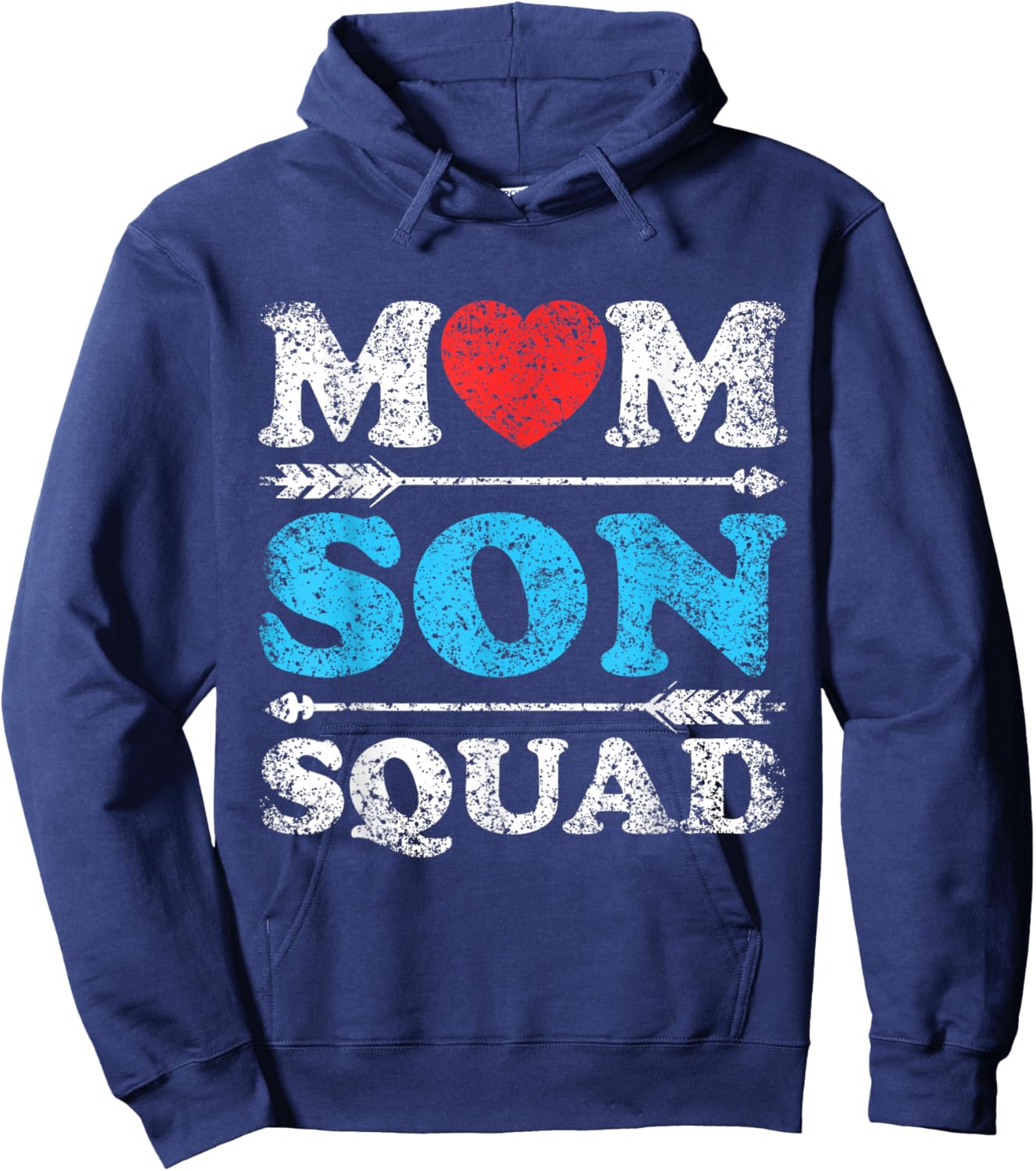 Mom Son Squad Mother's Day Matching Sons Mother Son Mommy Hoodie - Hoodie | Navy