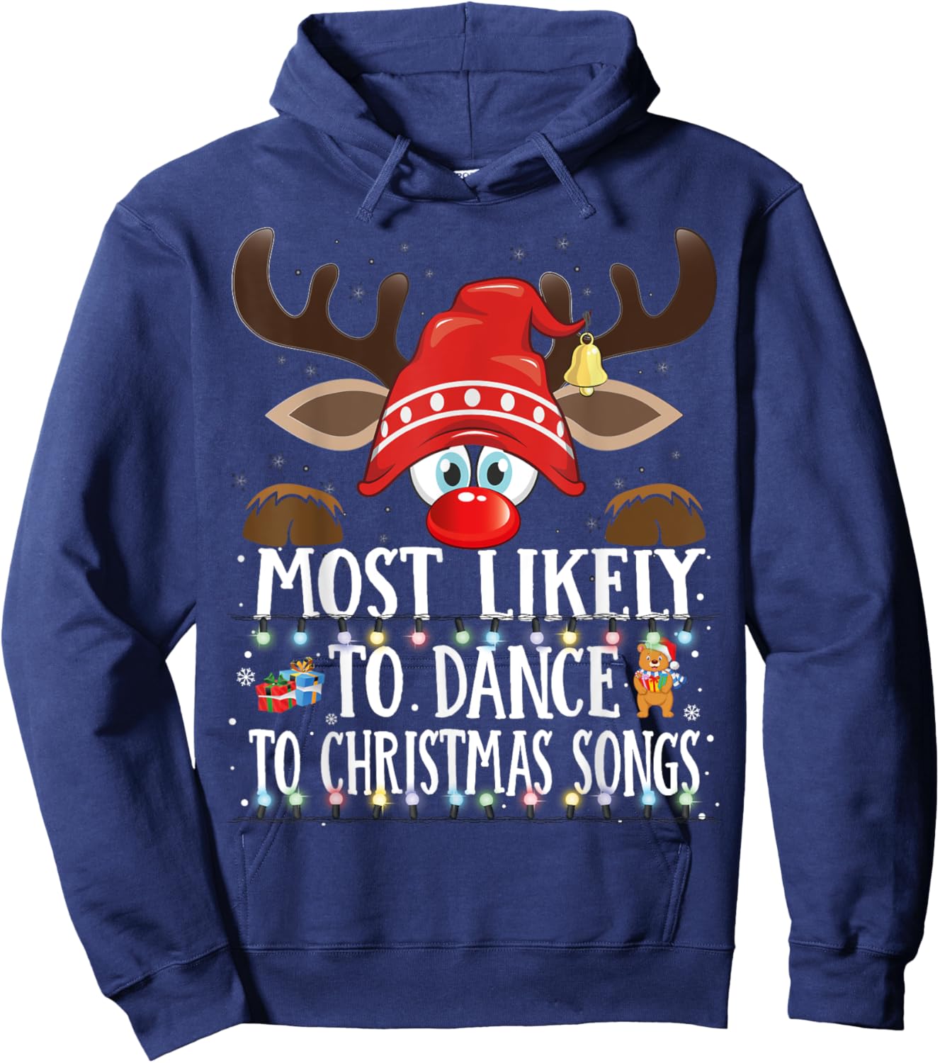 Christmas Matching Most Likely To Dance To Xmas Songs PJS Hoodie - Hoodie | Navy