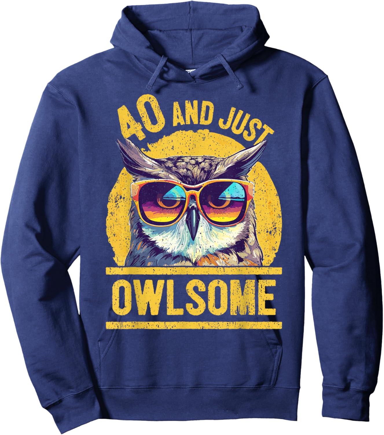 40th Birthday Owl Lover Age 40 Years Hoodie - Hoodie | Navy