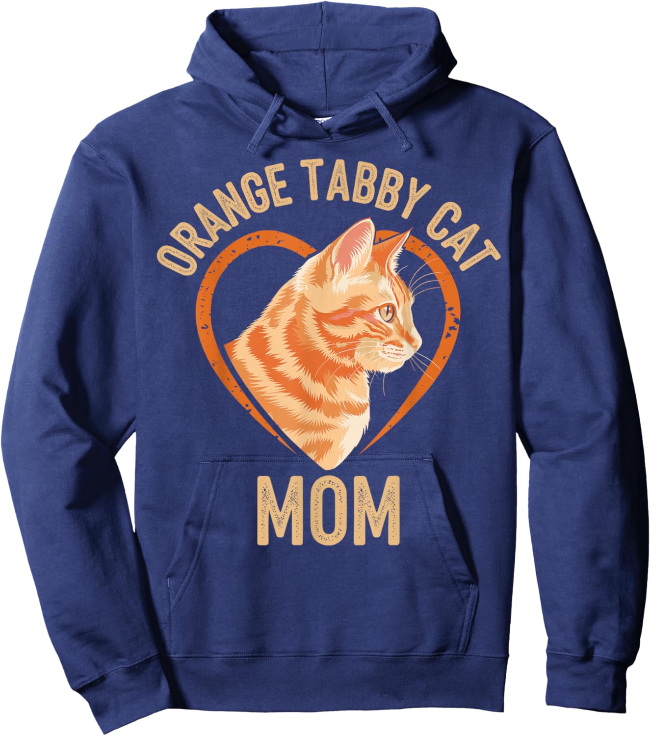 Tabby Cat Orange Cat Mom Hoodie - Hoodie | Navy