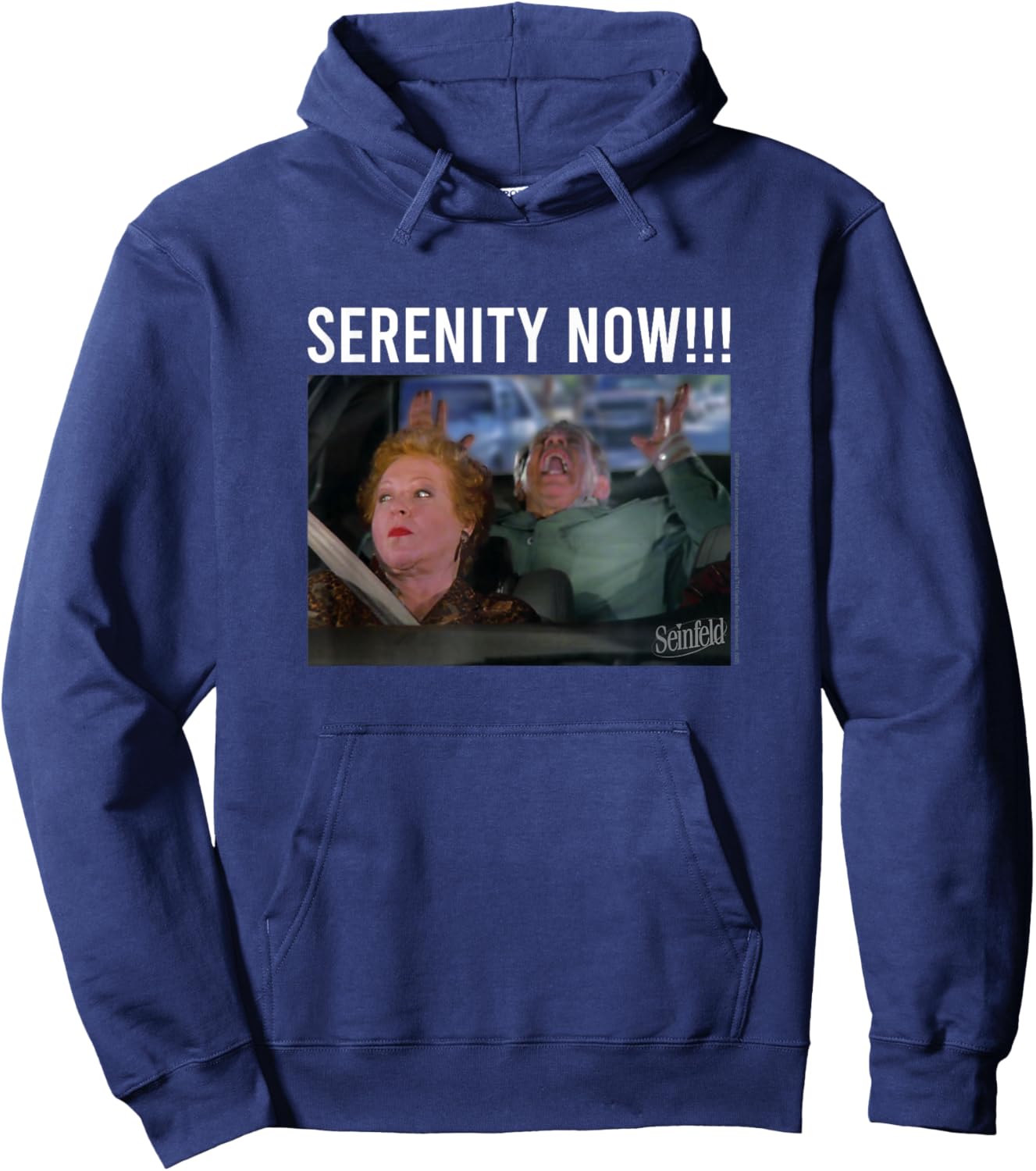 Seinfeld Serenity Now Frank Costanza Vintage Photoreal Hoodie - Hoodie | Navy