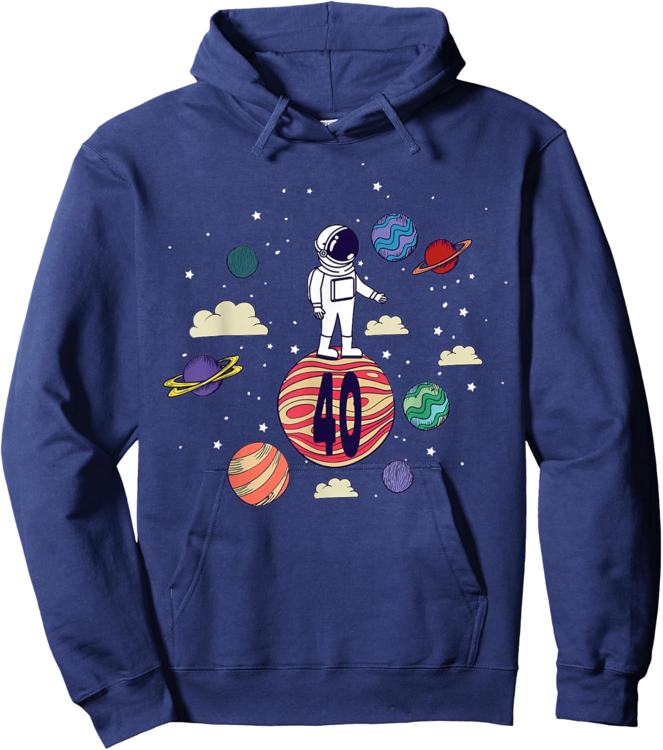 40th Birthday Astronaut Space 40 Year Old Funny B-Day Hoodie - Hoodie | Navy