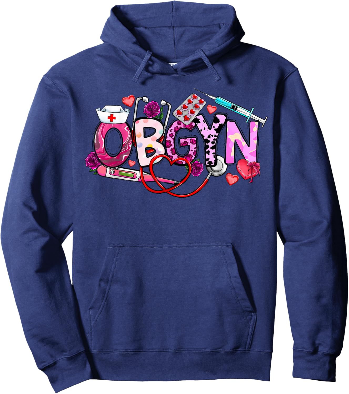 OBGYN Valentine's Day Gynecologist Obstetrician OBGYN Doctor Hoodie - Hoodie | Navy