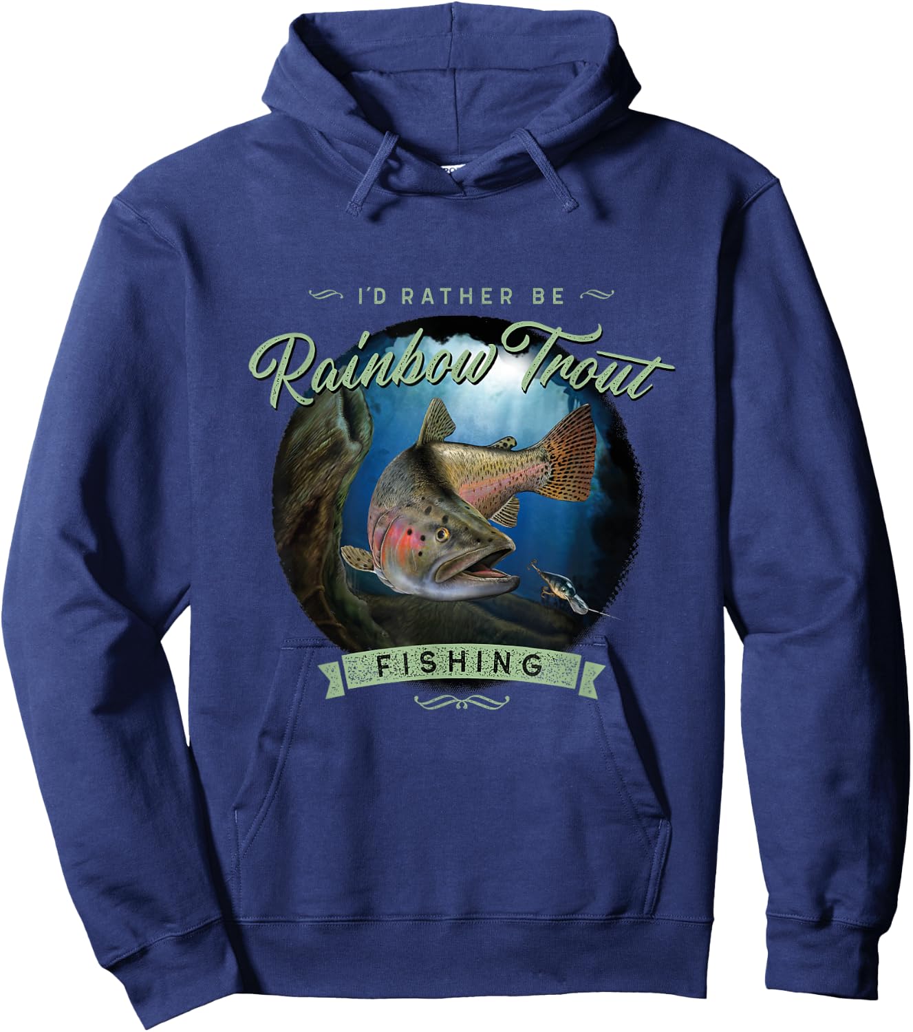 Vintage Look Rainbow Trout Fishing Gifts Hoodie - Hoodie | Navy