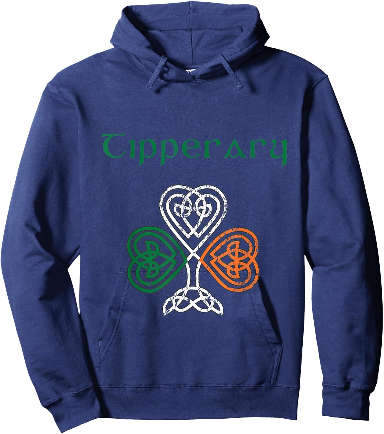 County Tipperary Shamrock Ireland Flag, craic and ceol Hoodie - Hoodie | Navy