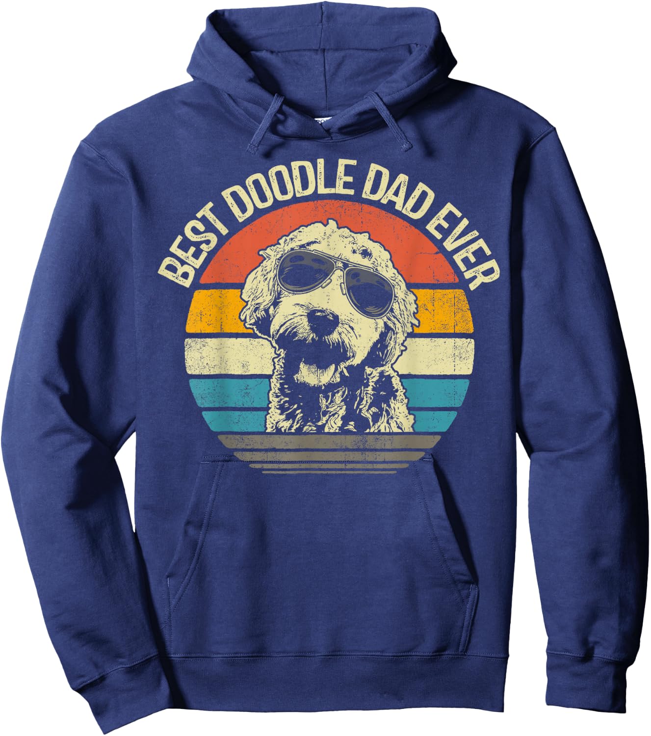 Best Doodle Dad Ever Funny Goldendoodle Dad Vintage Gifts Hoodie - Hoodie | Navy