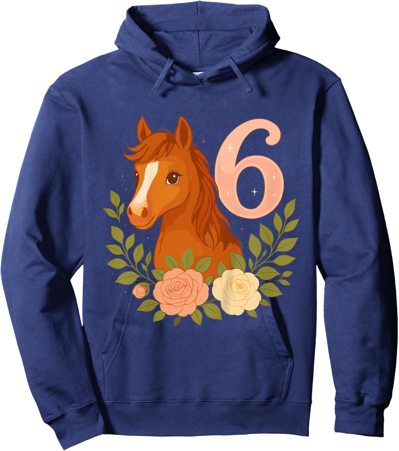 6. Geburtstag, Mädchen, Pferd, Pony & 6 Jahre altes Mädchen Geburtstag Hoodie - Hoodie | Navy