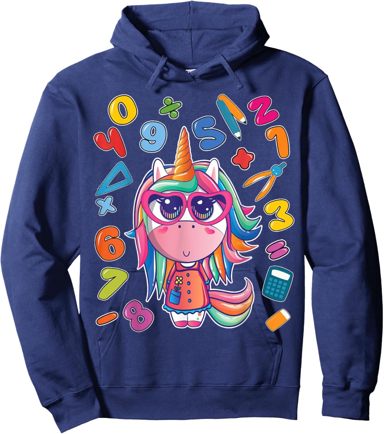 Number day t shirt for kids maths number day shirt kids gift Hoodie - Hoodie | Navy