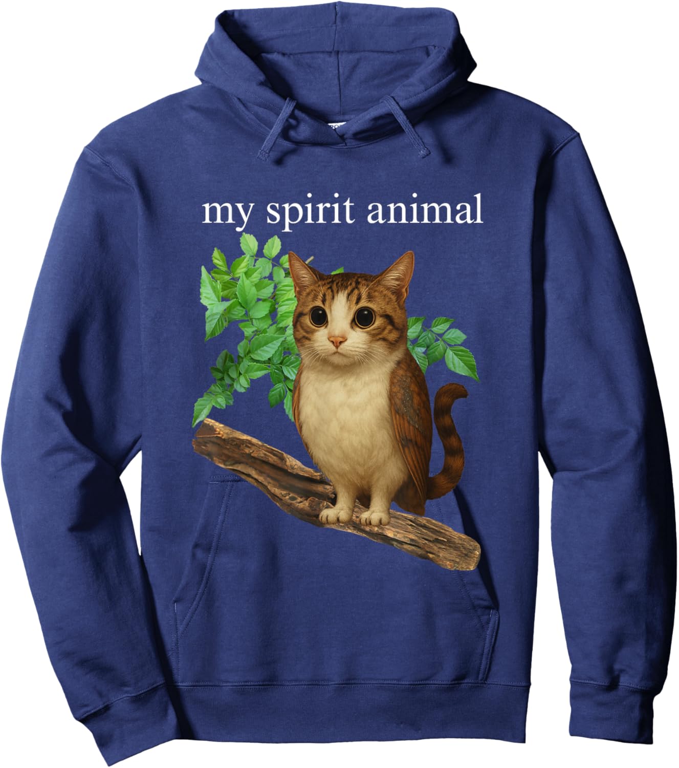 Funny Meowl Meme, Cat Owl Meme Brainrot Gen Alpha Hoodie - Hoodie | Navy