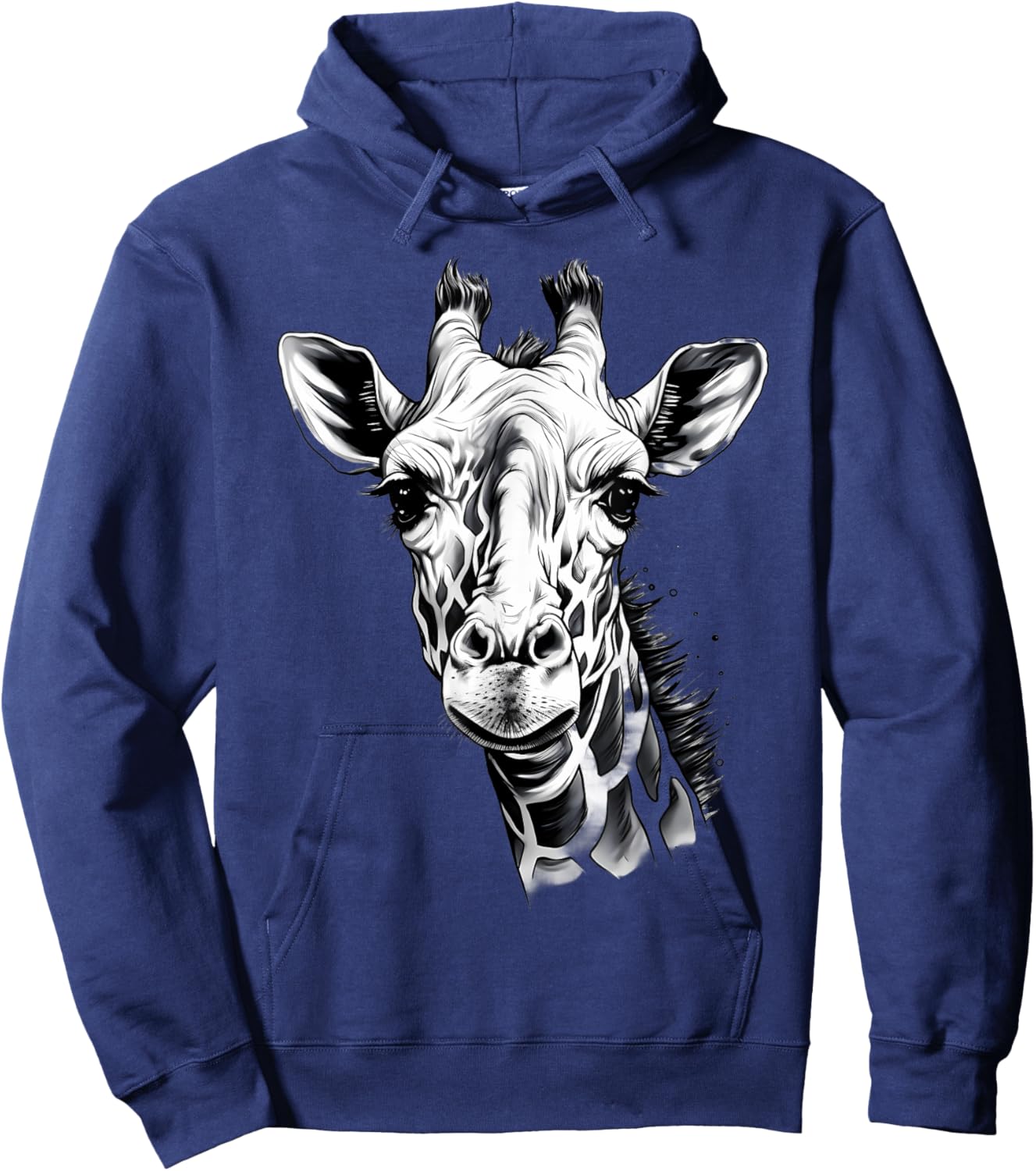 Giraffe Artwork Portrait African Animal Lovers Wildlife Hoodie - Hoodie | Navy