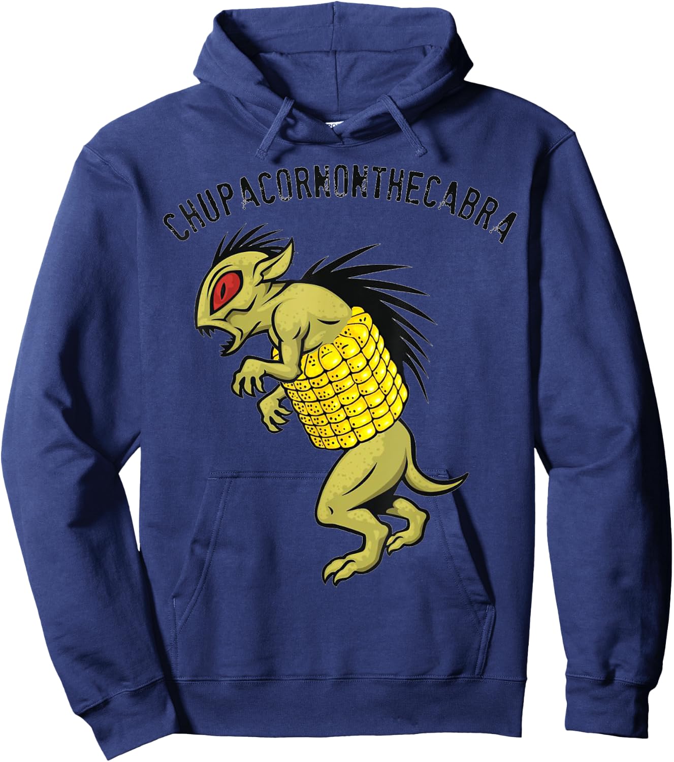 El Chupacabra Chupacornonthecabra Corn on the Cob Novelty Hoodie - Hoodie | Navy