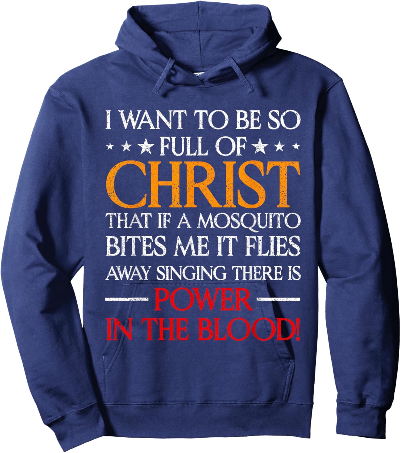 I Want To Be So Full Of Christ That If A Mosquito Bites Me Hoodie - Hoodie | Navy