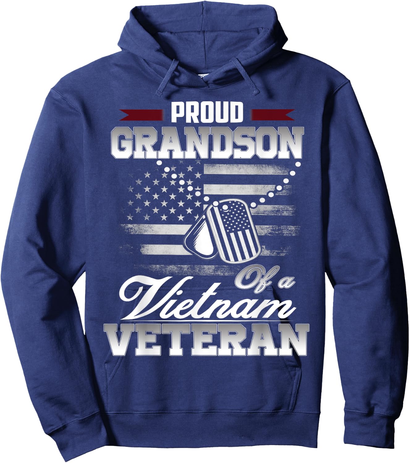 Proud Grandson Of A VietNam Veteran Military Shirt Hoodie - Hoodie | Navy